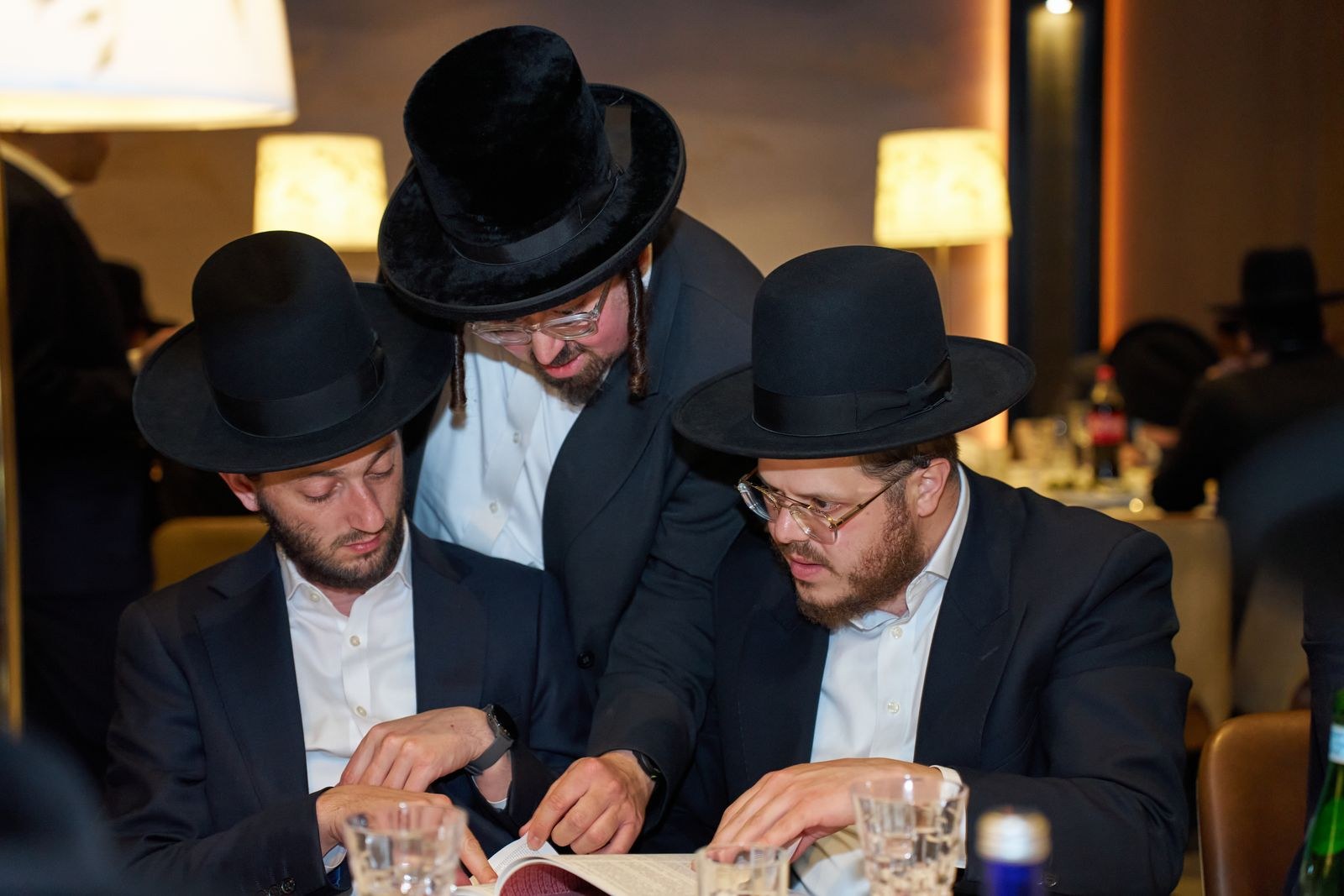 Chaburah members learning and discussing together